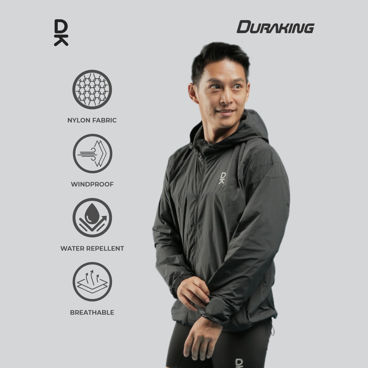 Duraking Jaket Windbreaker Pria Nylon - Aeroshield