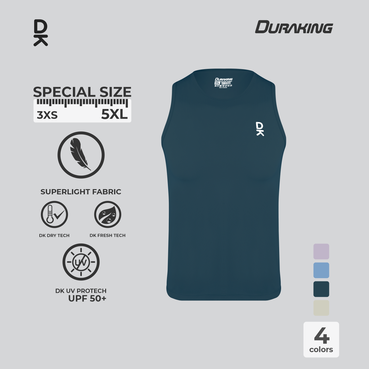 Duraking Singlet Olahraga Pria Superlight Weight Series Upgraded
