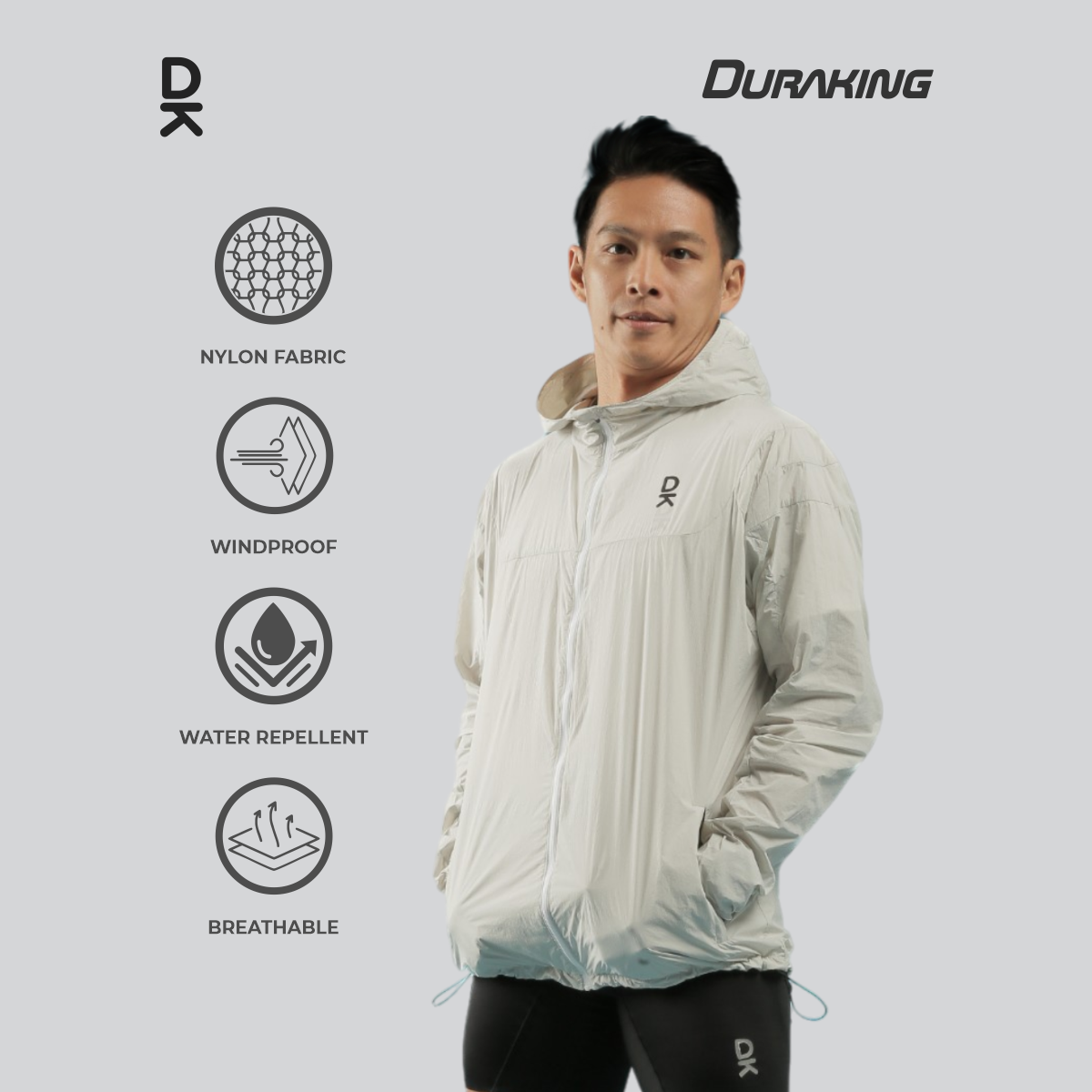 Duraking Jaket Windbreaker Pria Nylon - Aeroshield