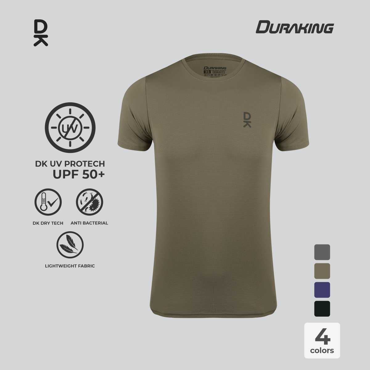 Duraking Baju Lengan Pendek Olahraga Pria Light Weight Basic