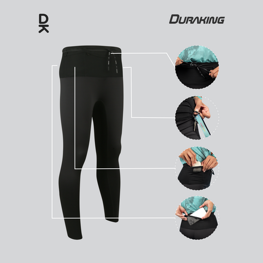 Duraking Celana Legging Panjang Compression Nylon Olahraga Wanita - Running