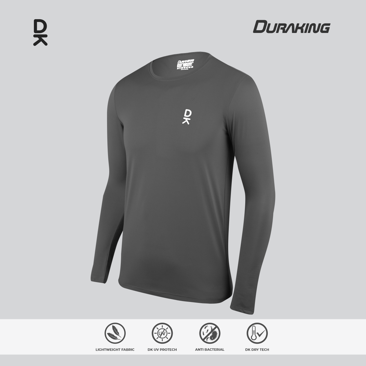 Duraking Baju Lengan Panjang Olahraga Pria Light Weight Basic