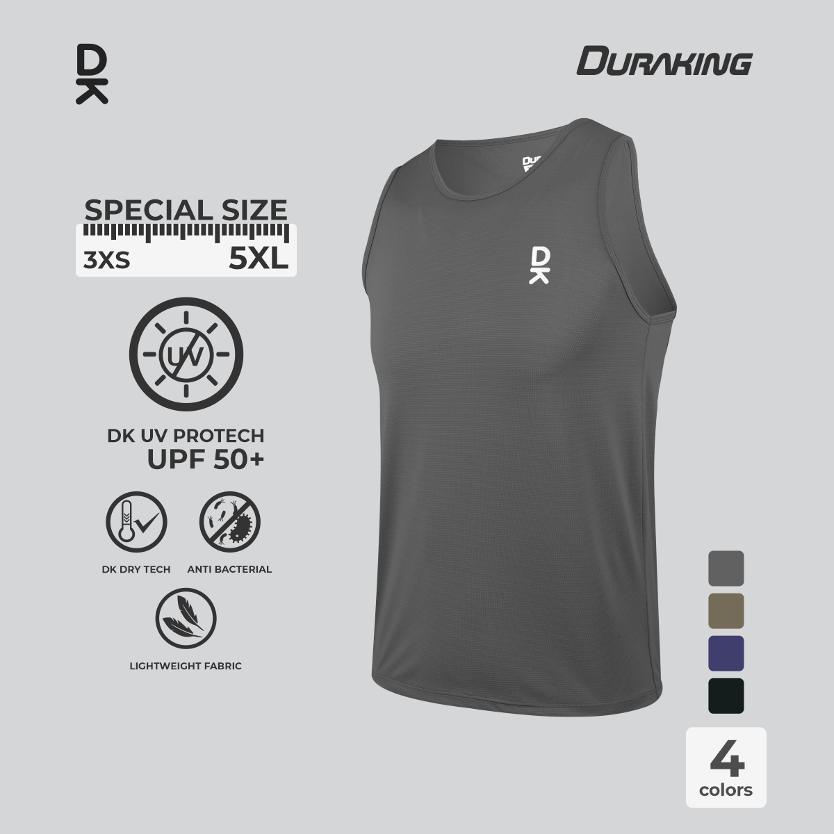 Duraking Singlet Olahraga Pria Light Weight Basic