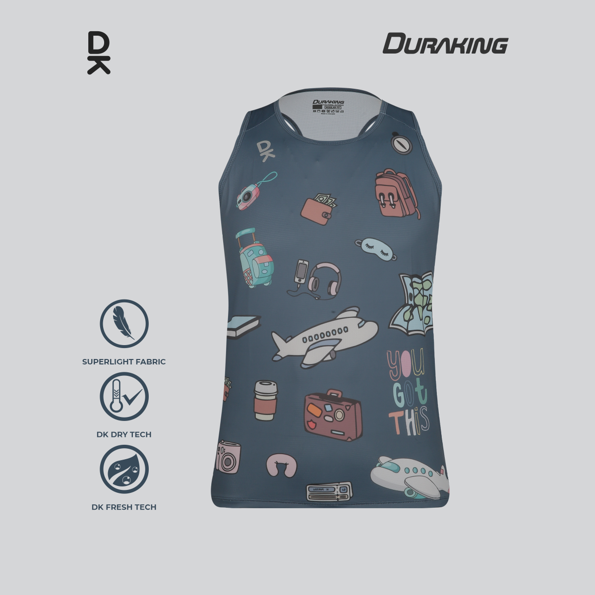 Duraking Singlet Olahraga Pria Superlight - Clip Art