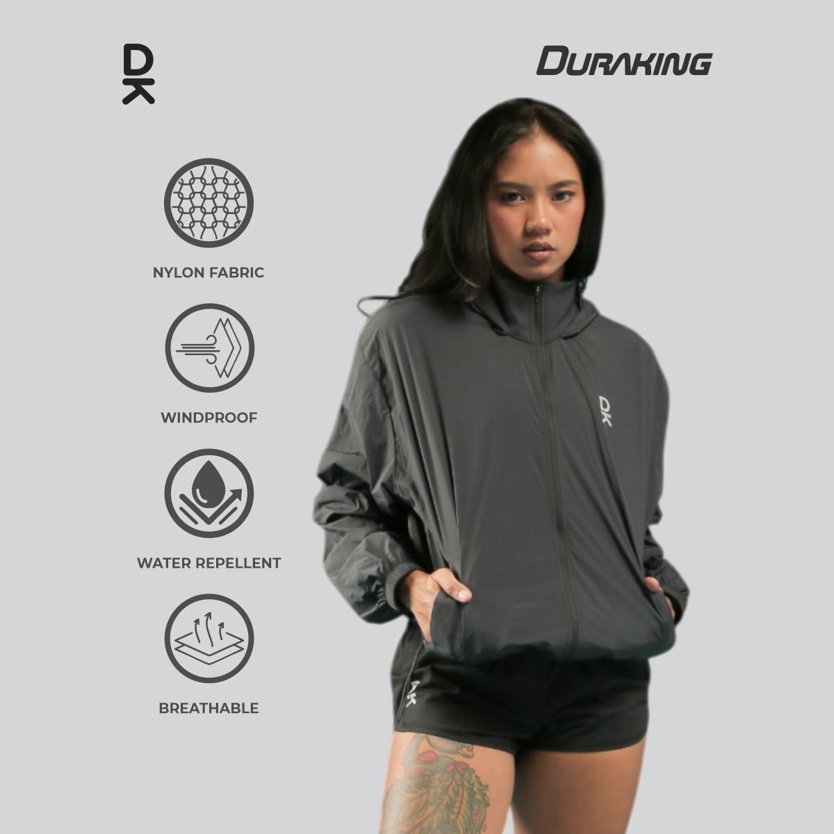 Duraking Jaket Windbreaker Wanita Nylon -  Aeroshield