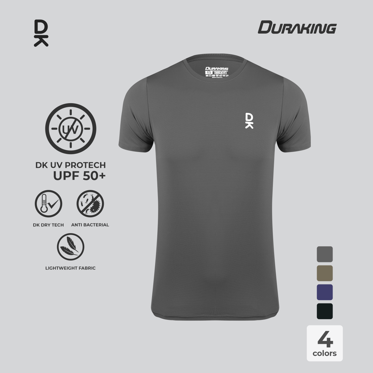 Duraking Baju Lengan Pendek Olahraga Pria Light Weight Basic