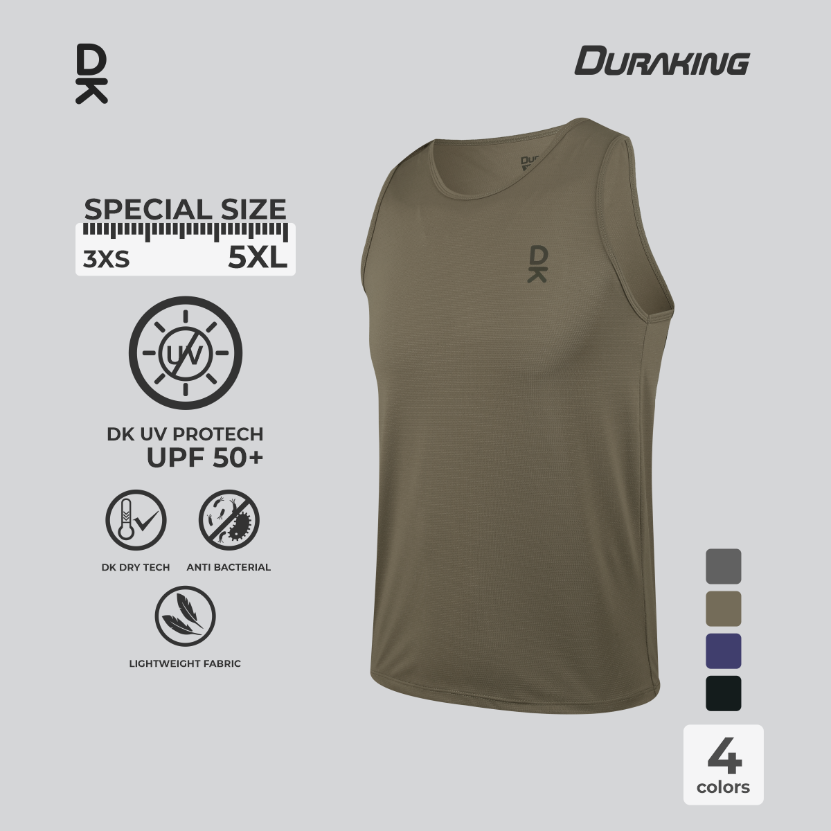 Duraking Singlet Olahraga Pria Light Weight Basic