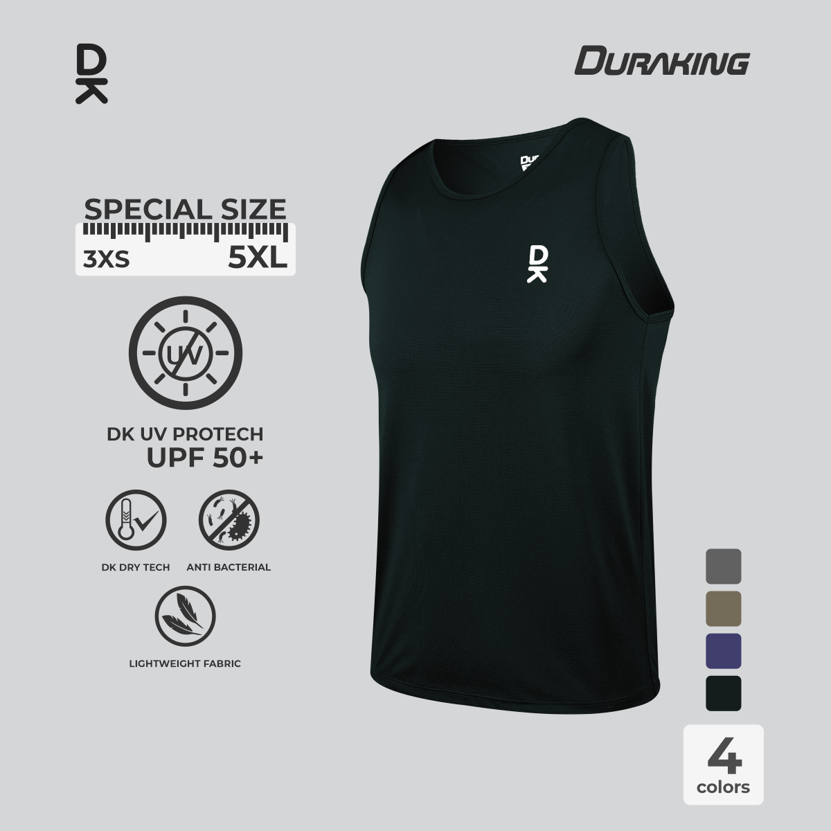 Duraking Singlet Olahraga Pria Light Weight Basic