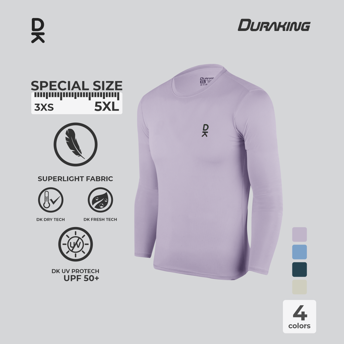 Duraking Jersey Olahraga Pria Longsleeve Super Light Series Upgraded
