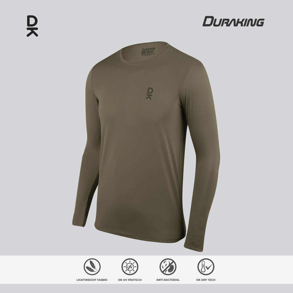 Duraking Baju Lengan Panjang Olahraga Pria Light Weight Basic