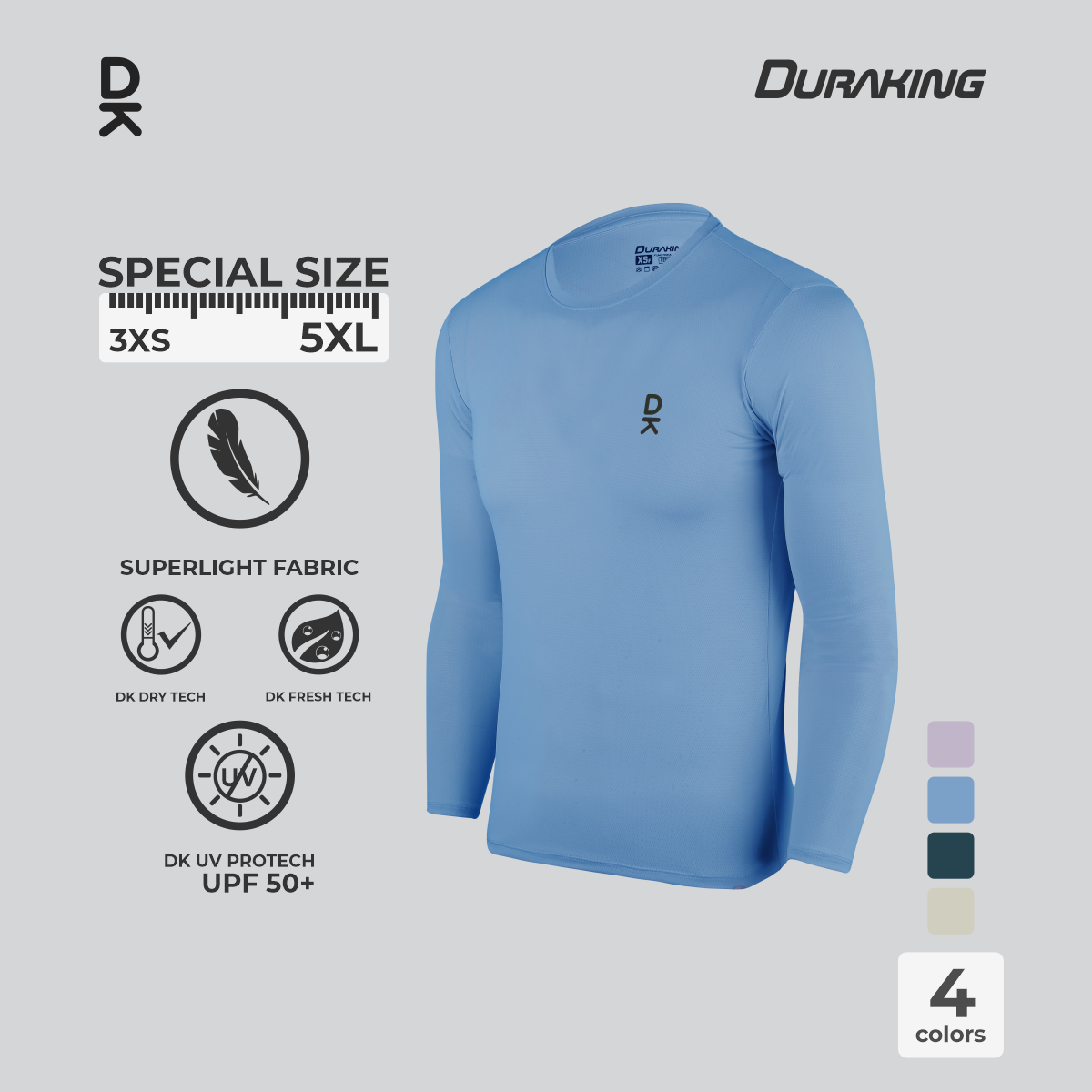 Duraking Jersey Olahraga Pria Longsleeve Super Light Series Upgraded
