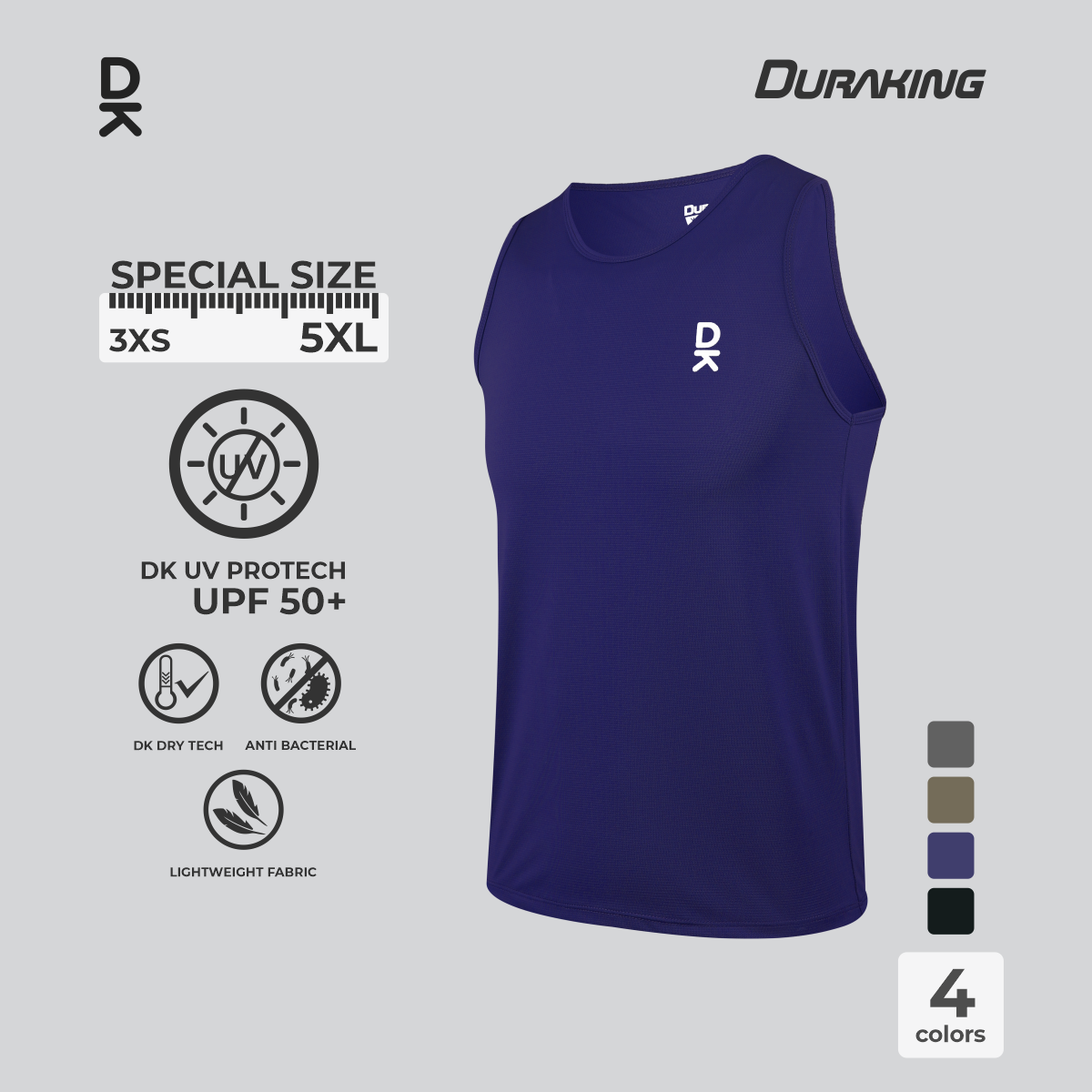Duraking Singlet Olahraga Pria Light Weight Basic