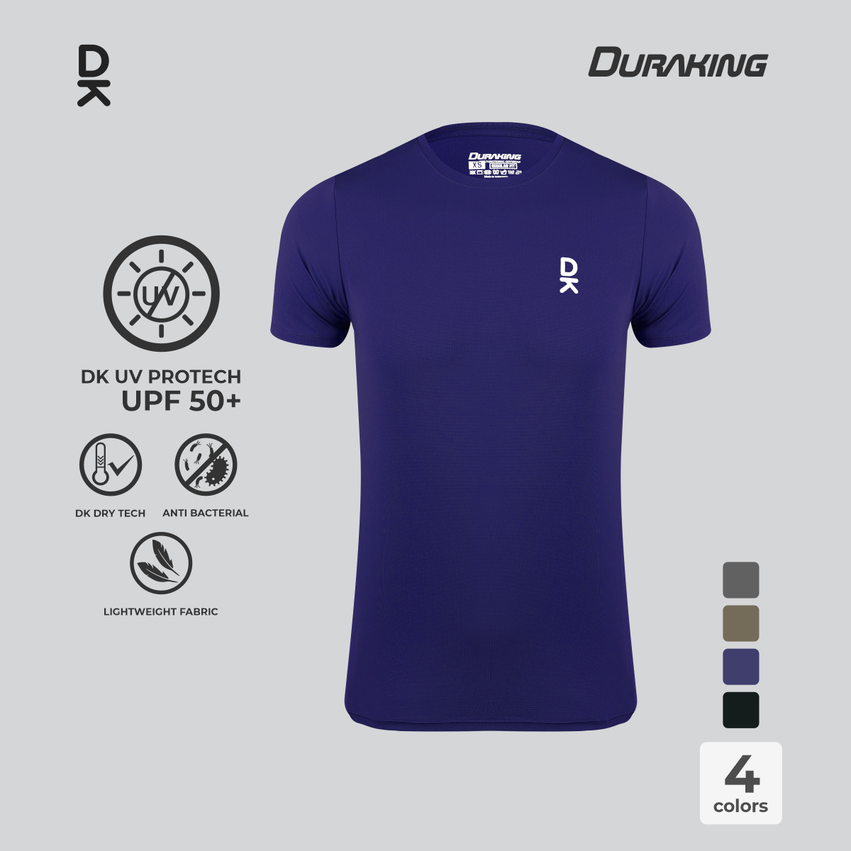 Duraking Baju Lengan Pendek Olahraga Pria Light Weight Basic